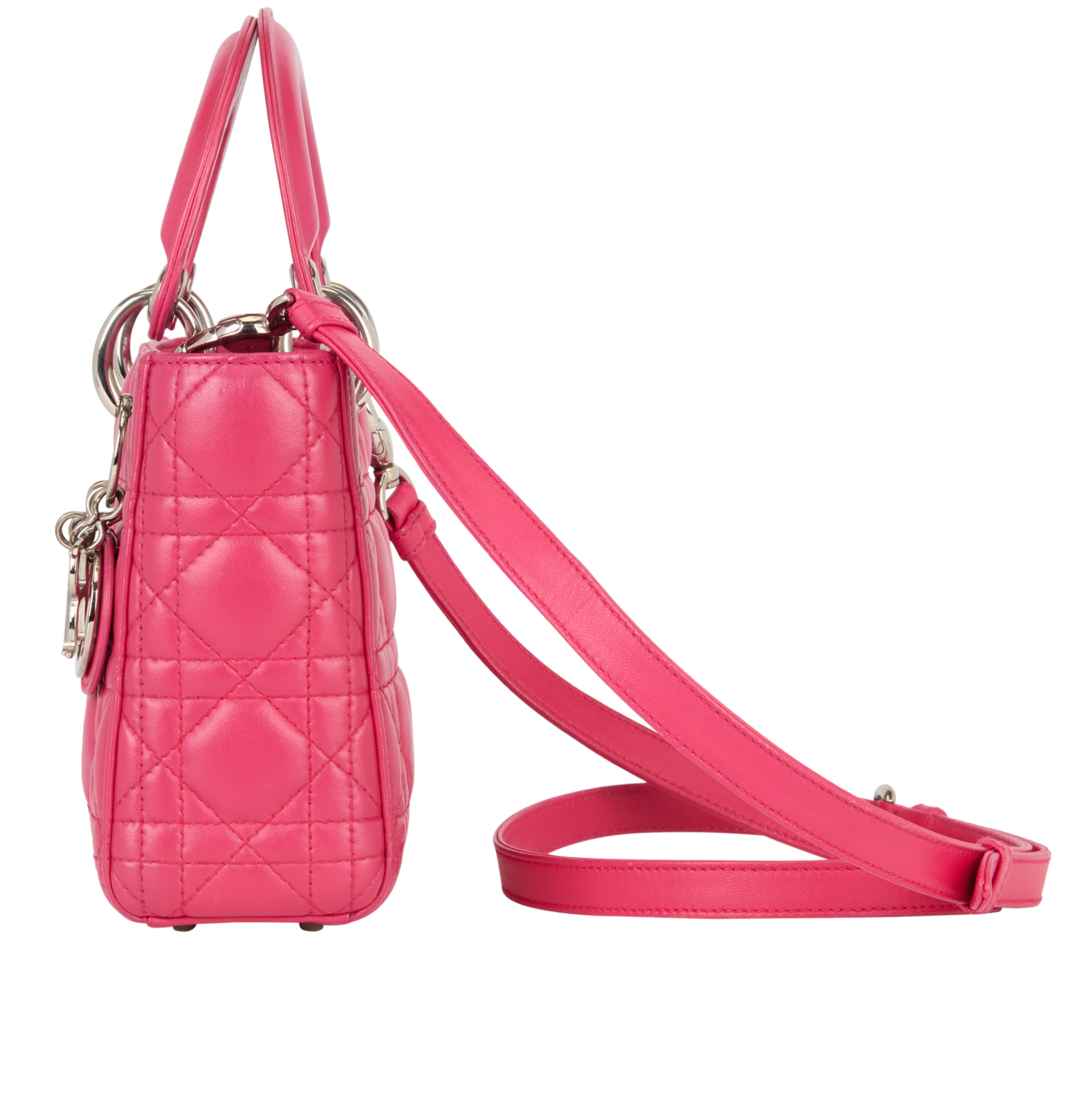 Mini Lady Dior, &pound;2,200, Handbags, Pink, Leather, Bottom view